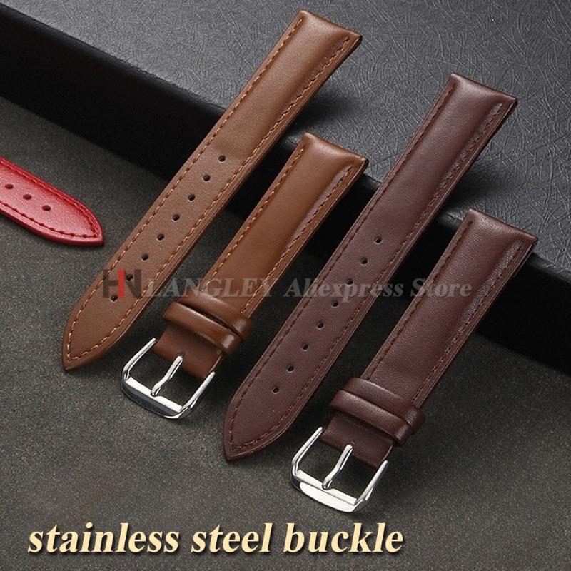 Leather Watch Strap for DW for Seiko Men Women Watchband 12 13 14 15 16 17 18 19 20 21 22 23 24mm Soft Sport Universal Wristband