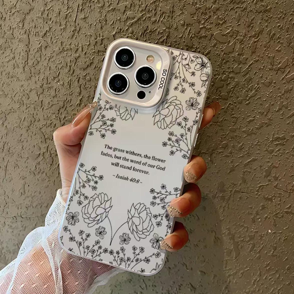 

Элегантный чехол для телефона из стерлингового серебра с цветочным узором для Apple 17/16/15 Pro/14 Pro Max/13/12. iPhone 13