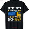 Dump Truck Great Days Start with a Good T Shirt Vintage Washed Fashion Streetwear Soft Stylish Versatile Designer Clothes