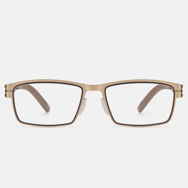 Retro Large Frame Metal Glasses for Men - Trendy, High-End Style коричневый/золотой