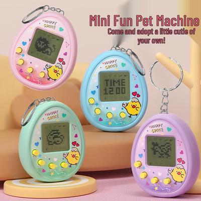 Nostalgic Digital Pet Keychain: Electronic Animal Breeding Game Console
