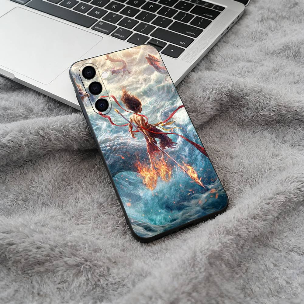 

H-O-T-Ne-zha Black Soft Silicone Phone Case for Samsung Galaxy A73, A71, A72, A70, A53, A52, A51 Samsung a10