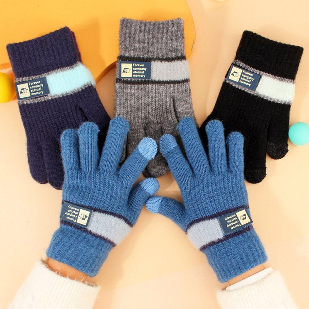 7-11Years Old Touchscreen Kids Winter Gloves Warm Baby Gloves Cute Knitted Gloves  Toddler