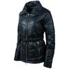 AVIATRIX Women's Real Leather Puffer Jacket (KDFX) - Black