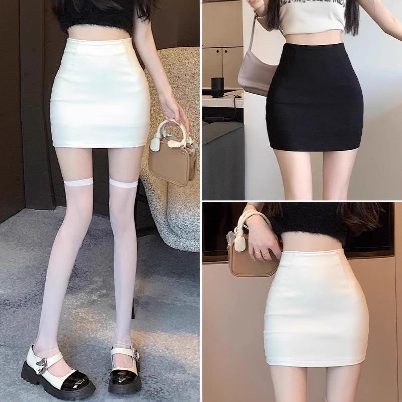 2025 New Women's Bodycon Midi Skirt: Pure Desire In Gray & Black, Perfect for Spring & Summer