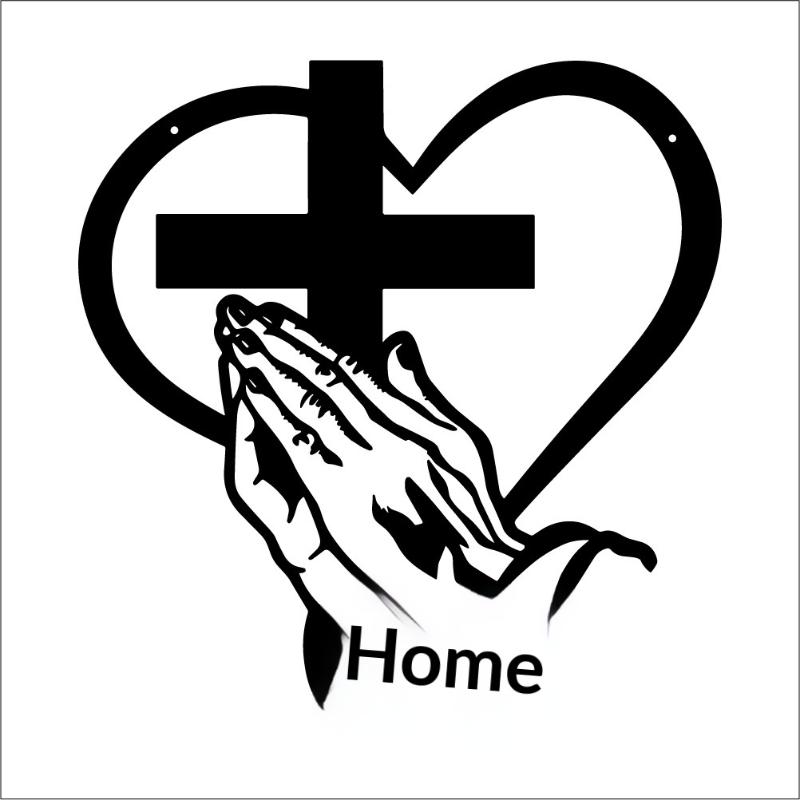 1Pcs Metal Cross Sign Wall Art Decoration, Easter Thanksgiving Wall Hanging for Office Living Room Home Decor