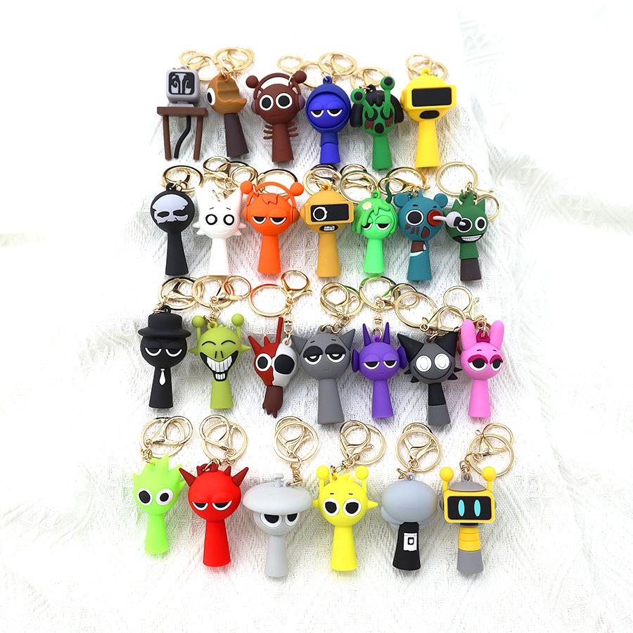 Brelok Rhythm Box Sprunki Ręcznie robiony Wisiorek Lalka Model Peryferyjny do Gry Brelok Wisząca Biżuteria Rhythm Box Ręcznie robiony