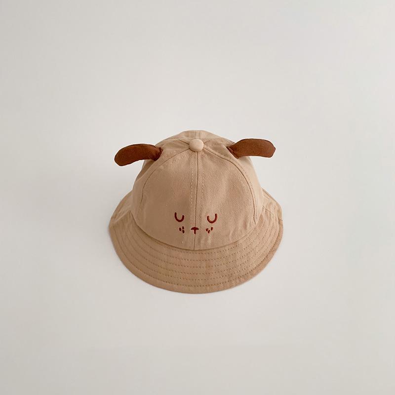 Cute Ear Baby Sunshade Basin Cap Cartoon Kids Fisherman Caps 6-24M Boys Girls Thin Cotton Sun Visors Children Sunscreen Bucket Hats