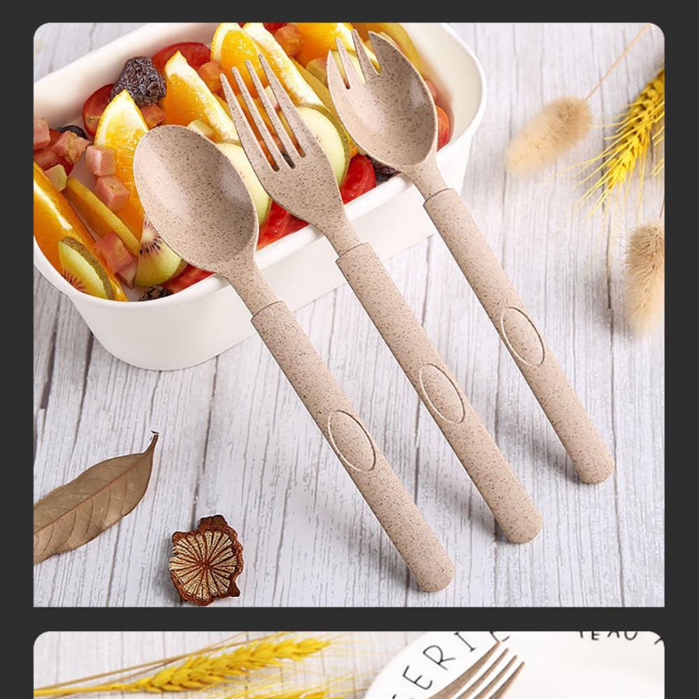 Degradable Tableware Environmentally Friendly Disposable Rice Husk Knife, Fork and Spoon Wheat Straw Spoon Household and Commercial Cake Spoon