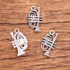 10pcs Musical Note Pendant Piano Guitar Microphone Speaker Suona Music Equipment Alloy Jewelry Accessories