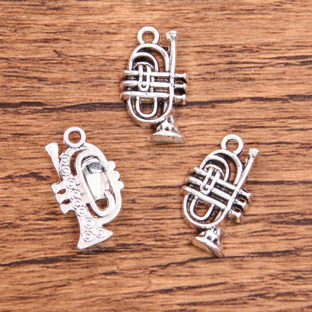 10pcs Musical Note Pendant Piano Guitar Microphone Speaker Suona Music Equipment Alloy Jewelry Accessories