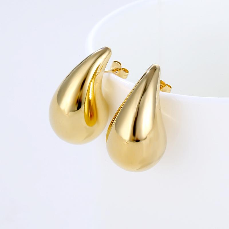 Simple water droplets, earrings, high-gloss studs, design earrings personality