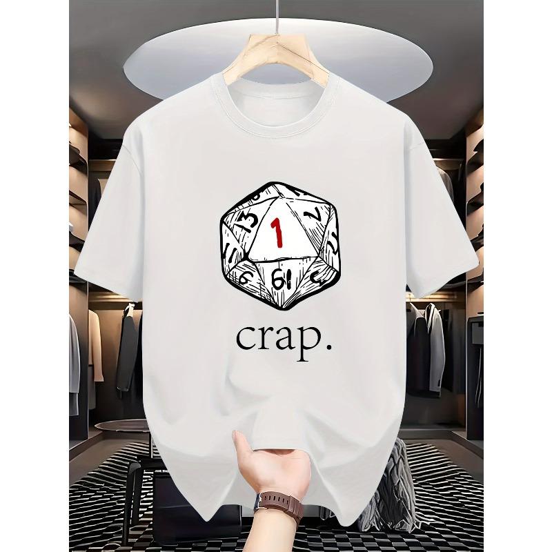 

European Size Fantasy Adventure Rant: Dice Crap Print T-Shirt S белый