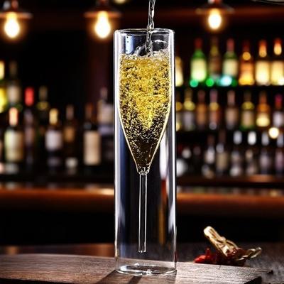 Double Wall Champagne Glasses Wine Dispenser Bubble Wine Cup Drink Ware Glass Drink Cup Weddings