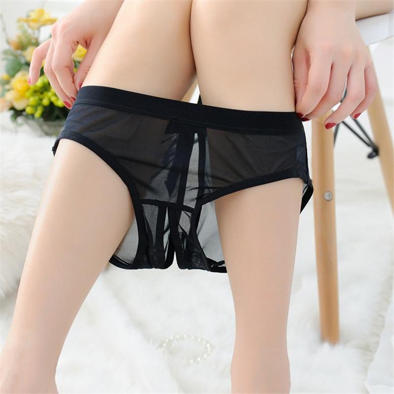 Crotchless Panties Women's Sexy Lingerie Open Crotch Underwear Lady's Transparent Briefs Erotic