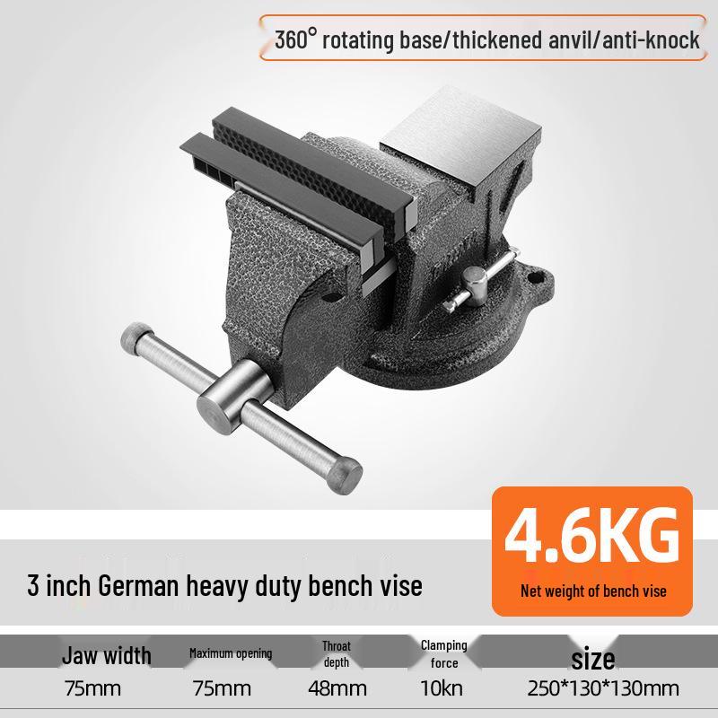 Green Forest Heavy-Duty Multi-Function Workbench Vise - Small Industrial Grade Flat Clamp