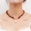 Europe, America, Large Special-shaped Pearl OT Buckle Necklace Women, Beach Simple Trend Brown Turquoise Necklace
