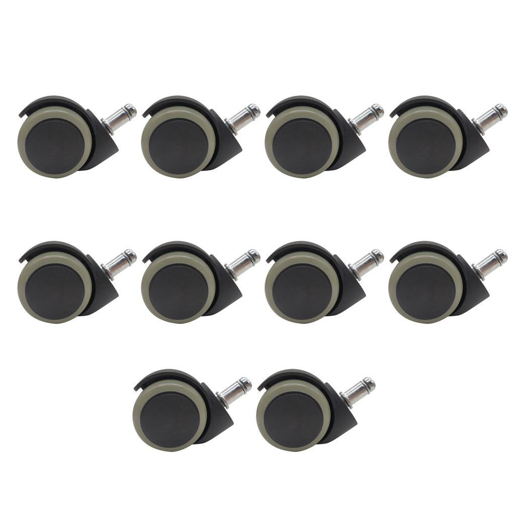 10PCS Chair Wheel OD Green Nylon PU 2in 360 Degrees  Rotating Office Chair Caster for Replacement
