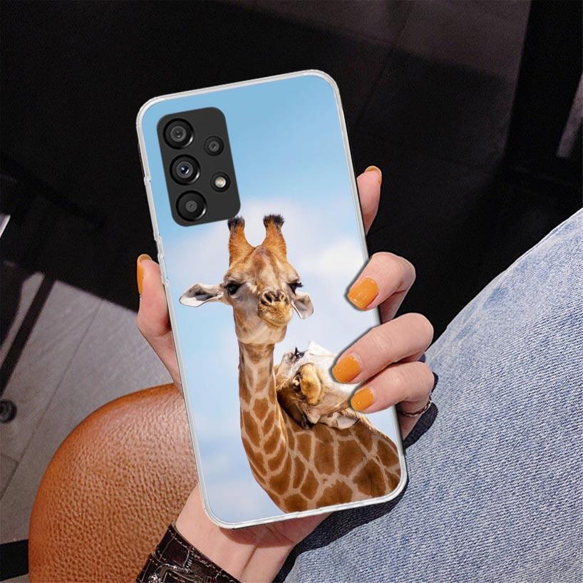 Cute Cartoon Giraffe Animal Phnoe Case for Samsung Galaxy A17 A37 A57 A16 A26 A36 A56 A15 A14 A13 A55 A54 A53 A35 A34 A33 A25 A2