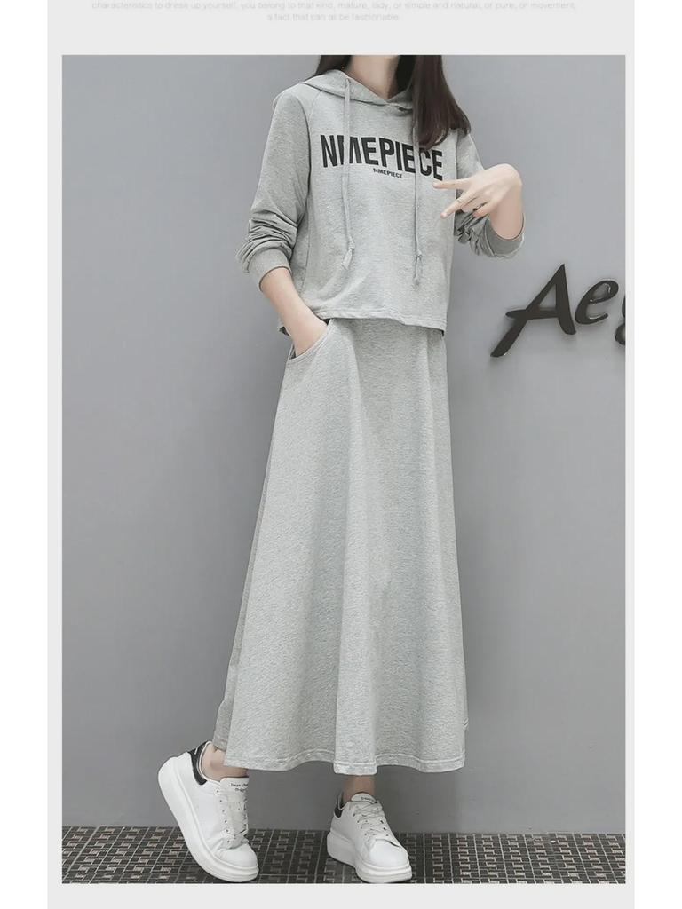 2023 Übergröße Damen Stilvoller Pulloverkleid Anzug - Frühling/Herbst Bauchbedeckend Slim Fit