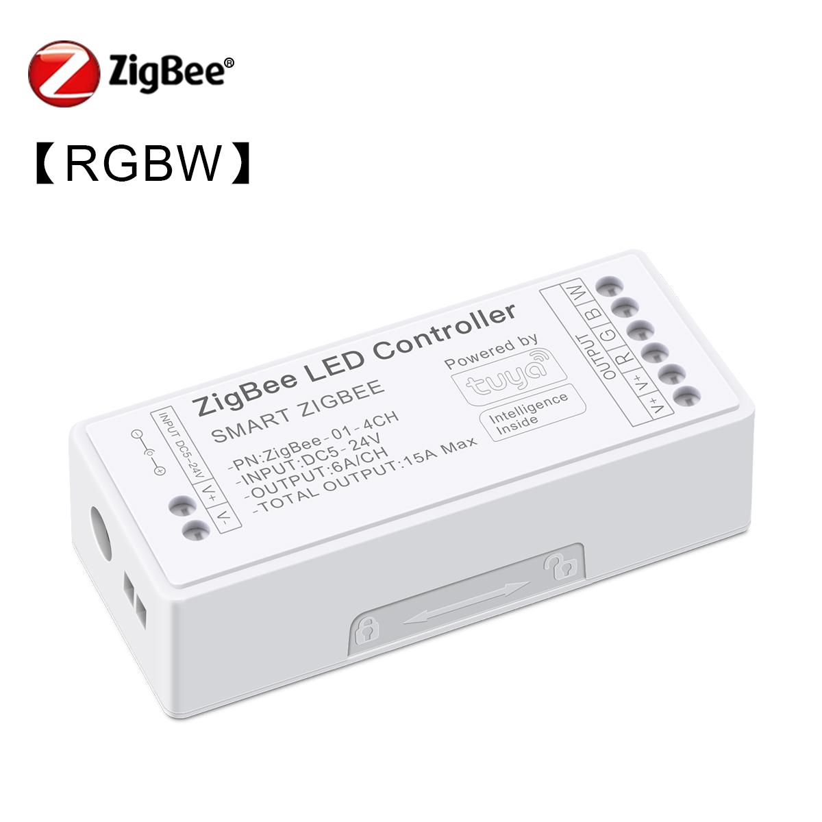 

Контроллер Zigbee 3.0 RGB CCT RGBW LED Strip Light Dimmer Голосовое управление Работает с Tuya Gateway Hue Bridge SmartThings Bridge