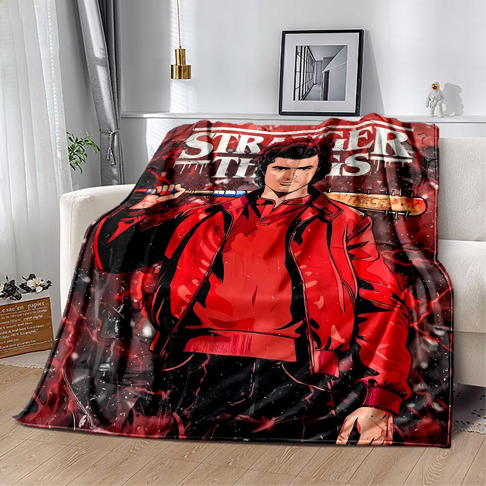Stranger Things Artwork Suitable Blanket for Offices, Travel, Living Rooms Also a Good Gift for Friends and Family Suitable for All Seasons.
