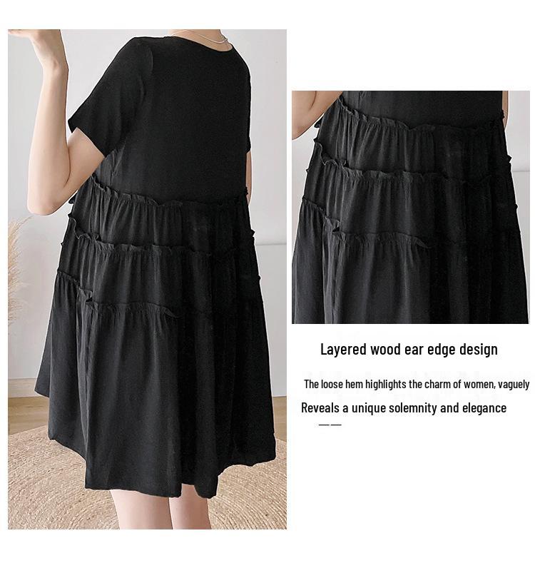 2026 Summer Stylish Maternity Short Sleeve Korean Slimming Dress