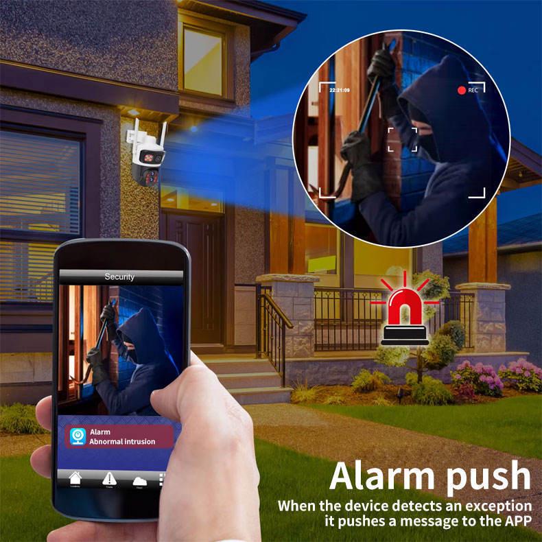 V380 4G Solar Camera with Dual-View, Triple-Lens, 10x Zoom, Low-Power, Wireless Bullet Ball Monitor