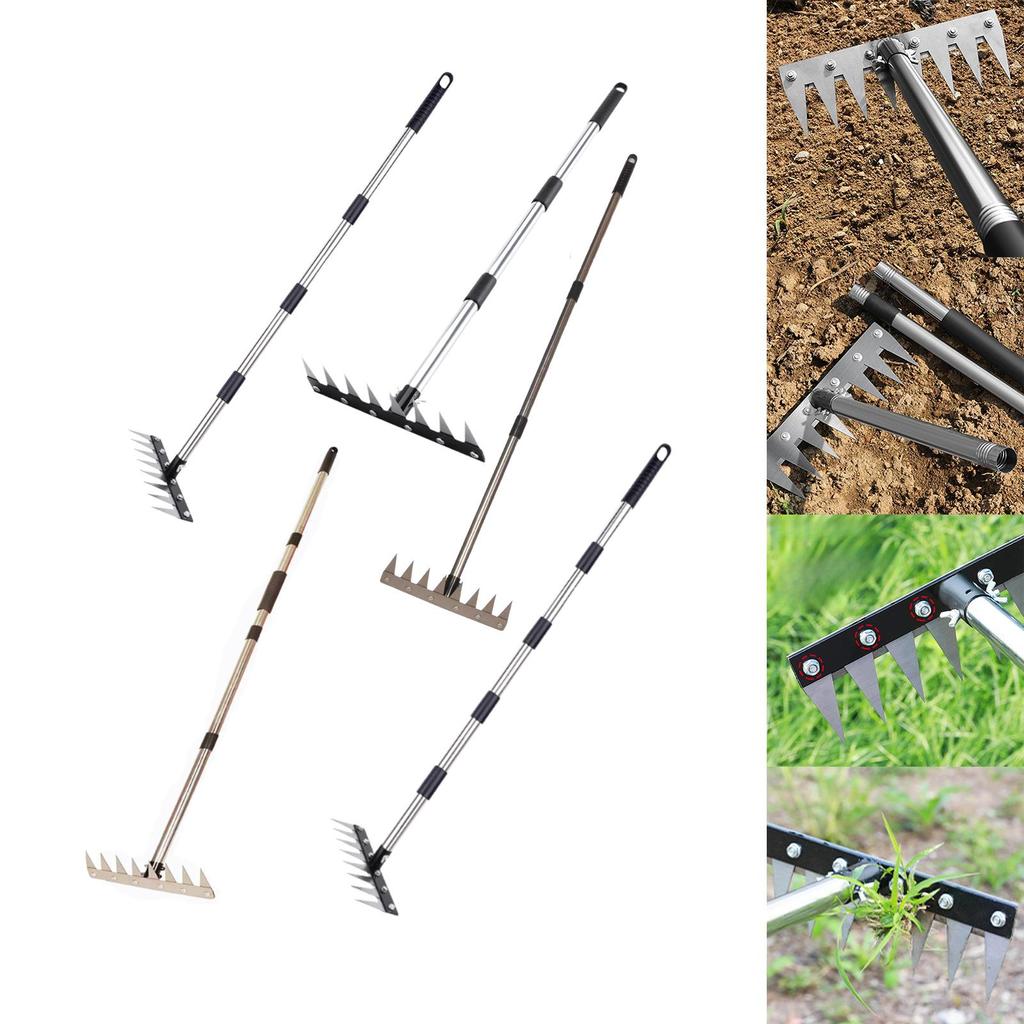 Heavy Duty Yard Garden Hoe Weeding Rake Steel Agricultural Tiller for Garden Maintenance and Planting