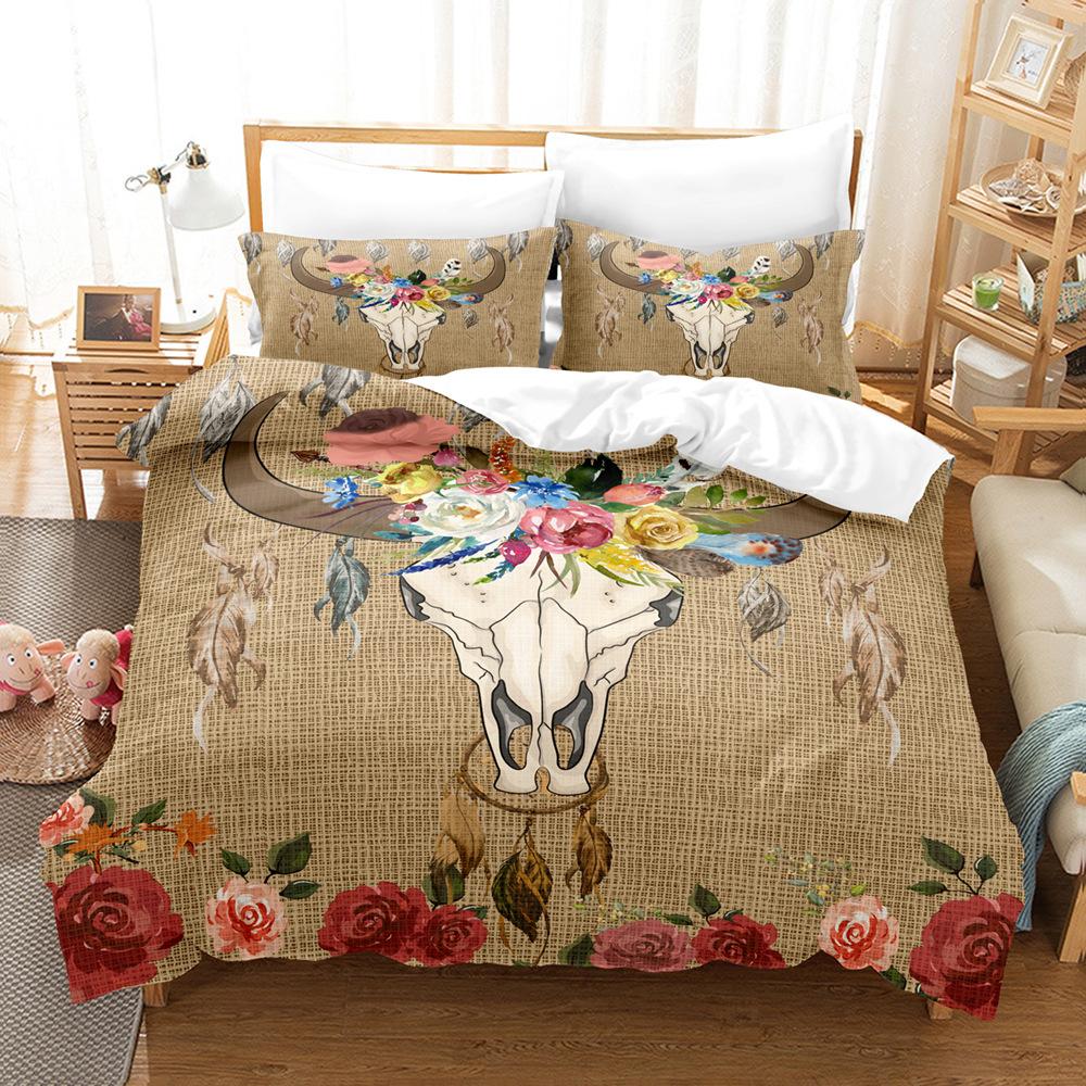 Animal Tiger Lion Printing Two-Piece Kit 3D Digital Bed Three-Piece Kit