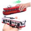 4Pcs Car Toys, Bus Train Model Toys, Car Toys, Inertia Car, Door Opening, Bus Toys, Education Toys, Desktop Decoration for Children 4-6 Years Old