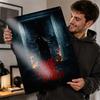 Evil Dead Burn Horrorfilm D-Textur Gedrucktes Poster Benutzerdefiniertes Vintage Blechschild für Wandkunst Moderne Heimdekoration