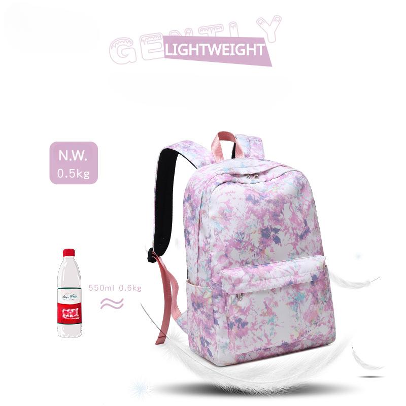 2023 Ny motetrykt skolesekk med stor kapasitet Graffiti studentryggsekk kvinner tredelt bokveske med Bento-pose Blyantveske