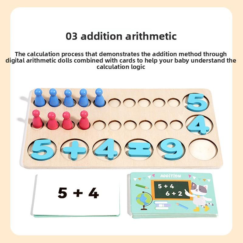 Numerical Wooden Addition And Subtraction Mathematical Operation Board Toy Kid