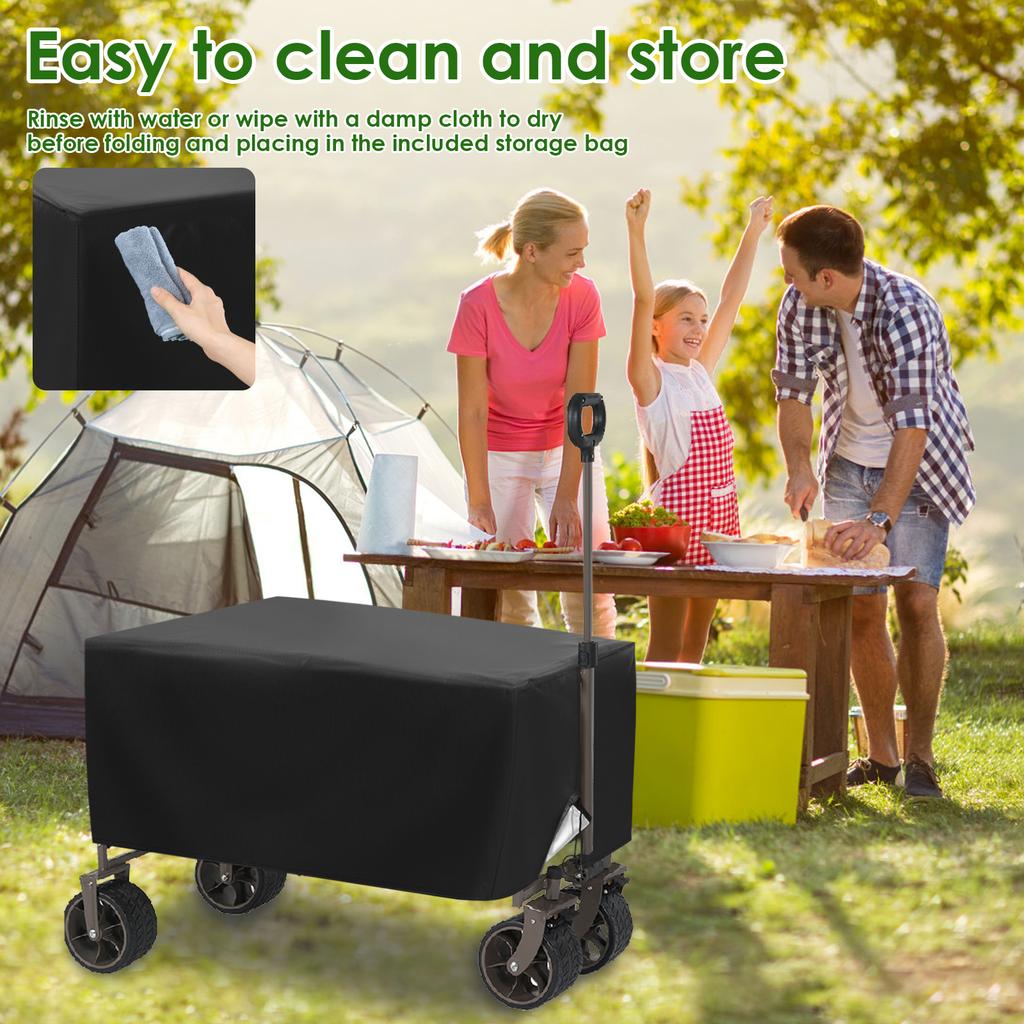 Wagon Cart Cover Oxford Cloth Waterproof Garden Wagon Cover with Adjustable Cord Outdoor Camping Cart Dust and Sunshade Cover