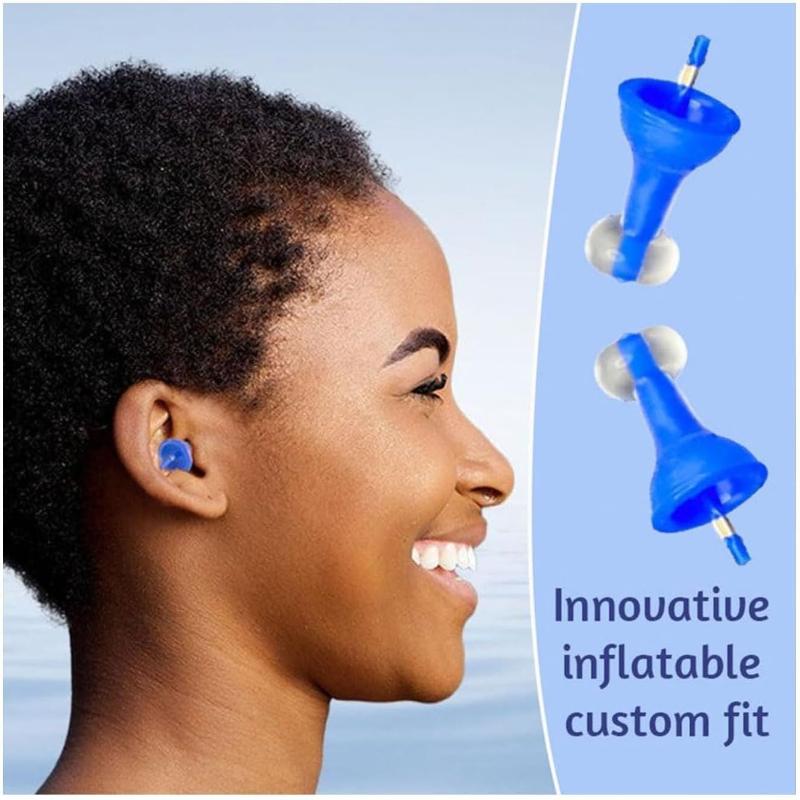 1Pair Inflatable Ear Plugs Reusable Noise-Reducing Earplugs For Sleep Swimming Travel Waterproof Silicone Sound Blocking Earplug