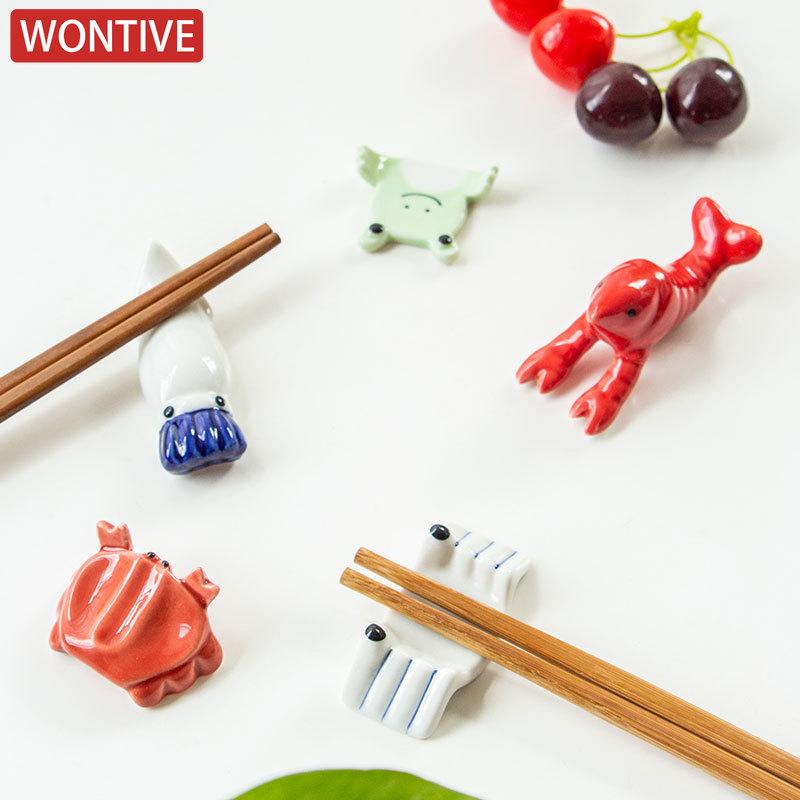 2pcs/setCeramic Vegetable Shape Chopsticks Holder Chopsticks Holder Stand Practical Fashion Kitchen Tableware Chopsticks Holders