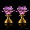 Seven-Color LED Crystal Lotus Lamp for Buddha and Guanyin Offerings