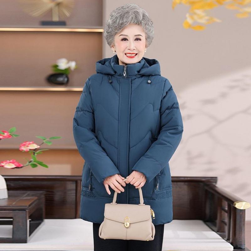 Gepolsterte Baumwollkleidung Damen neue lange abnehmbare Mütze diesen Winter Große Größe lockere Baumwoll-Steppjacke Oberteil