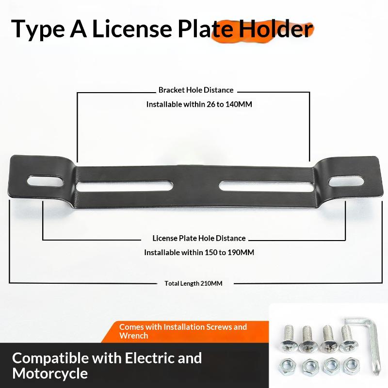 1Pcs Universal License Plate Holder Frame Motorcycles Numbers Plates Fixed Bracket Modification Accessories