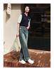 Same style JZ Jiuzi retro Japanese style slightly wide leg jeans for women's summer collection in the mall