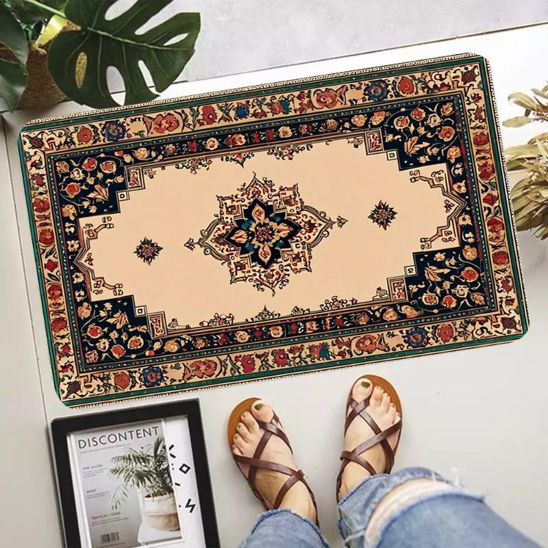 Classic Retro Bohemian Printing Non-Slip Waterproof Doormat Easy To Clean Entrance Floor Mat Home Decoration Durable Fashionable
