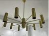 20 Light Brass Pendant Mid Century Modern Raw Brass Sputnik chandelier light Fixture