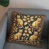 2D Golden Cats With Branches Pattern Pillow Cover Pattern Cushion Cover Suitable For Sofa Bedroom Car Pillow Cover