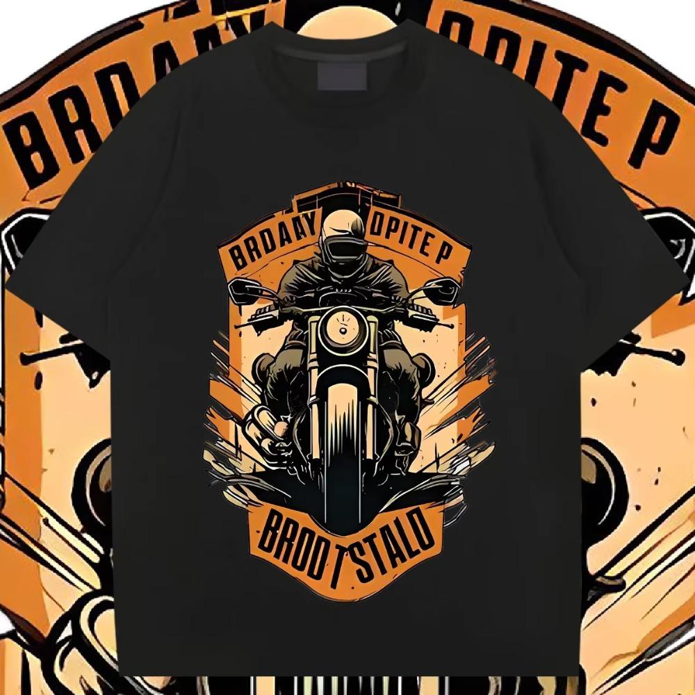 

Оранжевый Райдер Топы Оверсайз Футболка с О-образным вырезом Винтажная Классическая Мужская Футболка Футболки Повседневная Свободная Футболка с Коротким Рукавом Футболки XXXXXL чёрный