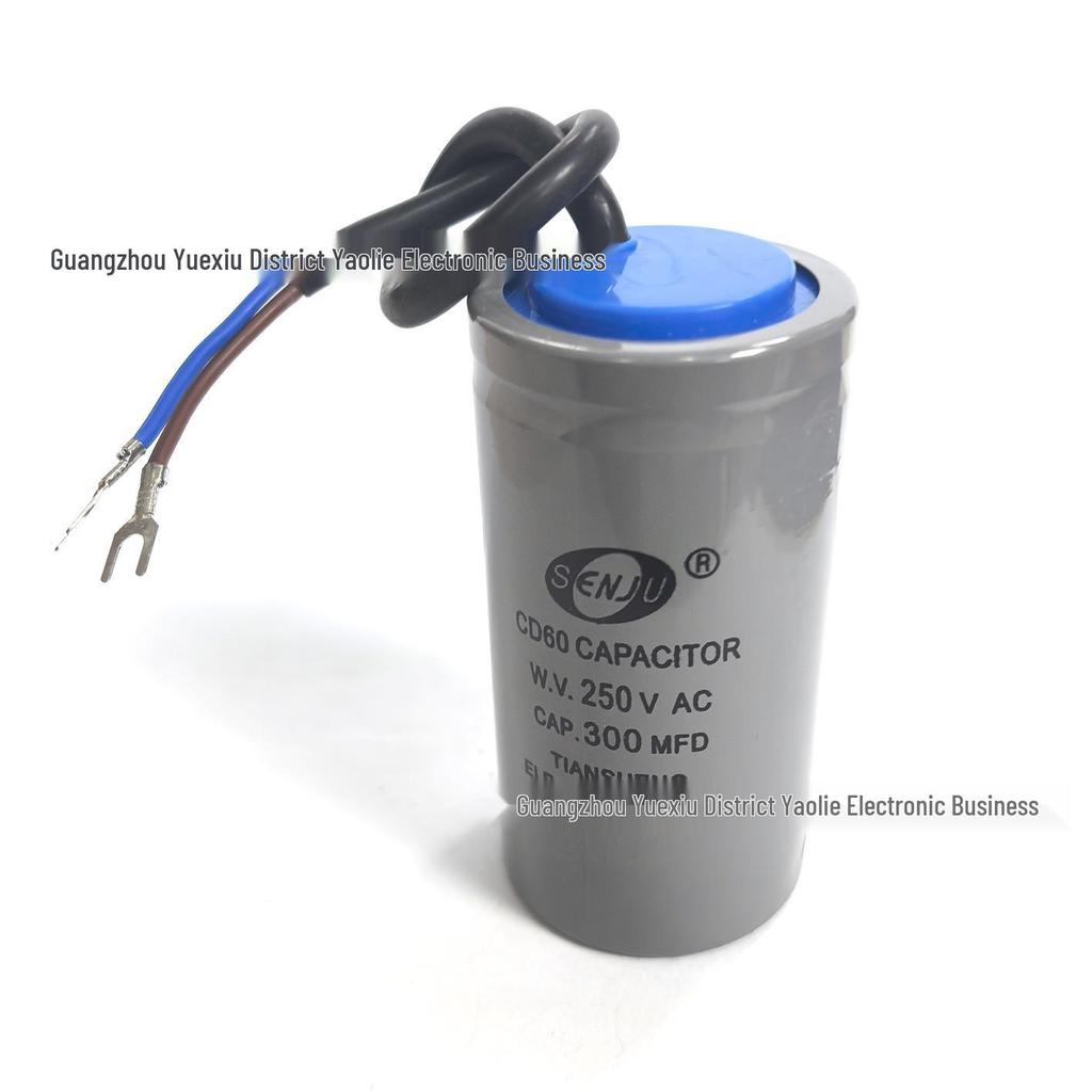 CD60 Motor Starting Capacitor 300µF 250V AC for Water Pumps & Ceiling Fans - Brand New