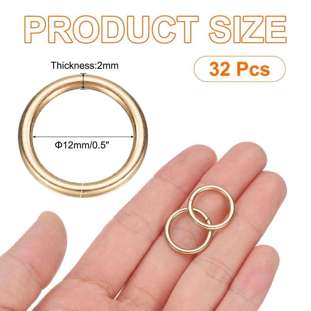 32pcs O Ring Buckle Zinc Alloy Opening O-Rings Clasp Clips for Crafts Keyrings Bags Straps Belts DIY Accessories