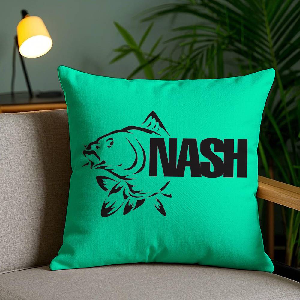 Pillow Case N-Nash Fishing logo Office Sofa Dorm Chair Back Short Plush Double-sided Printing Home Cushion Cover