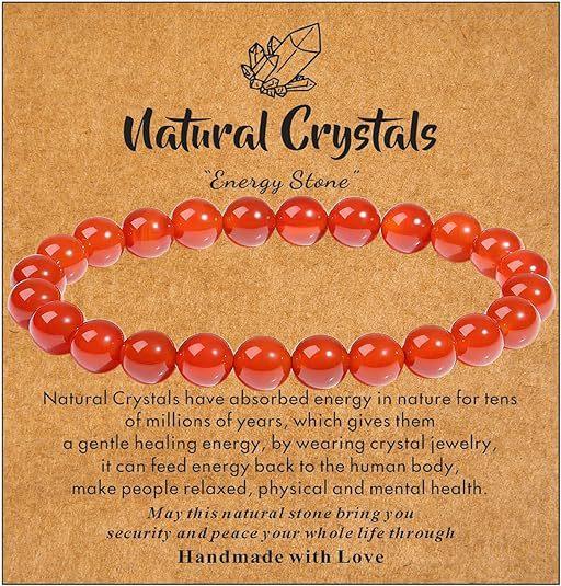 Hot Selling Natural Stone with Cardboard Beaded Elastic String Bracelet Crystal Agate Tiger Eye Stone Wholesale Bracelet Jewelry