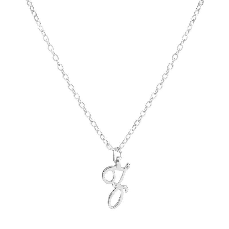 Elegant 26-Letter Uppercase Pendant Necklace: Simple and Fashionable European-American Clavicle Chain with Niche Design